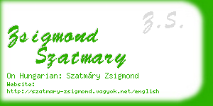 zsigmond szatmary business card