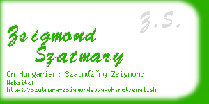 zsigmond szatmary business card